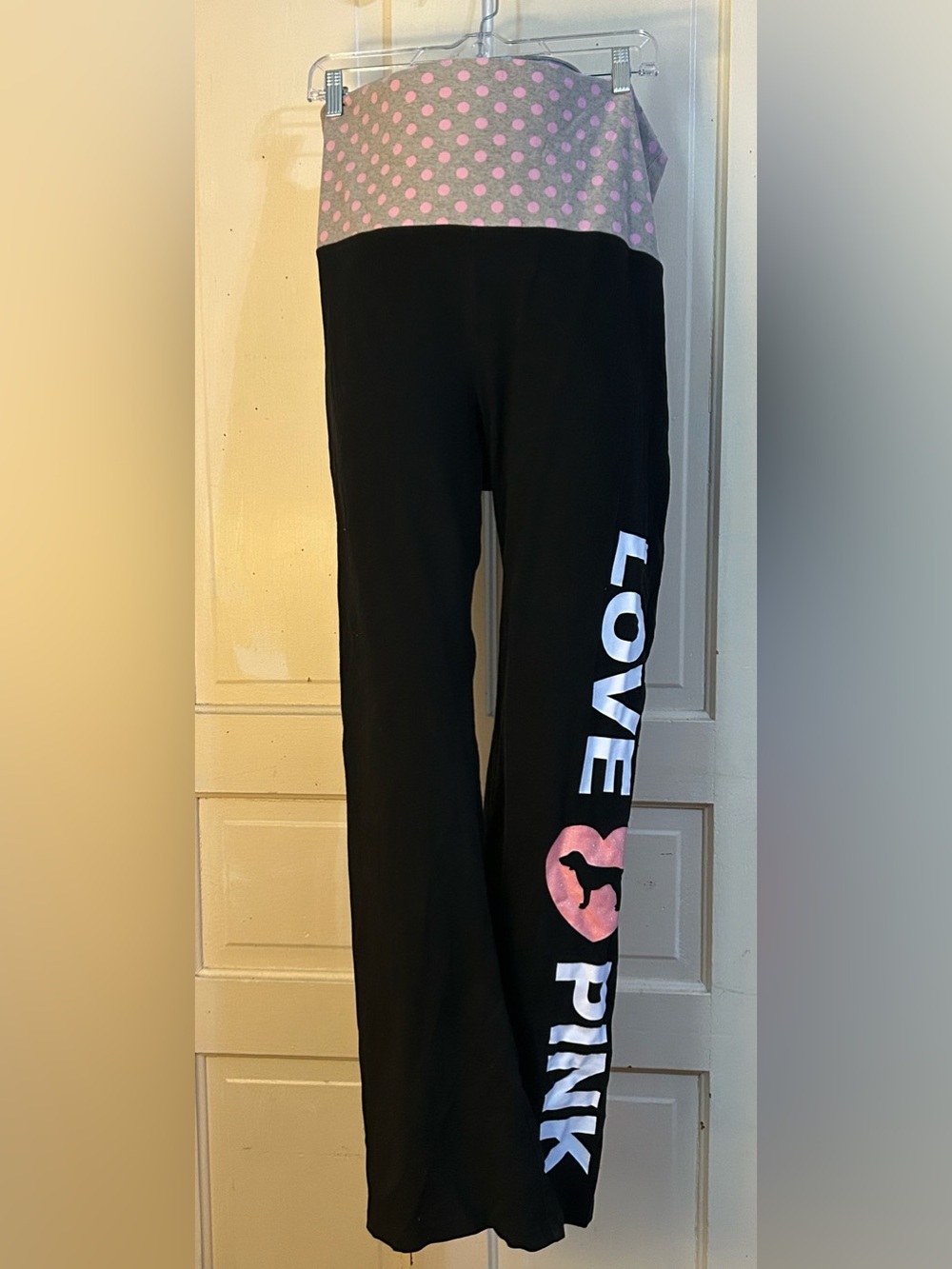 Victoria's Secret PINK Fold over Flare Yoga Pants Leggings y2k XL
